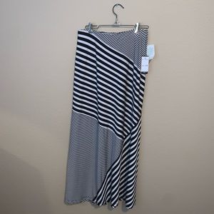 Different direction striped maxi skirt
